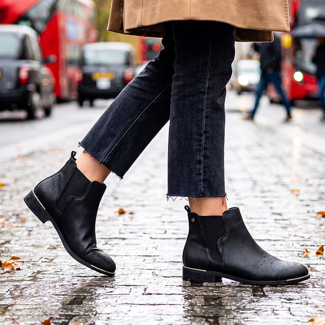 Chelsea Ankle Boot – Classic Slip-On Faux Leather Boot with Low Heel