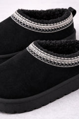 'Angel' Aztec Detail Faux Fur Lining Platform Suedette Boots