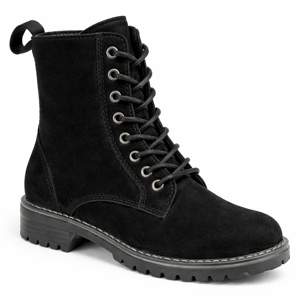 Women Lace-Up Suede Ankle Boot