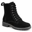 Lace-Up Suede Ankle Boot