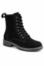 Lace-Up Suede Ankle Boot