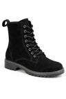 Lace-Up Suede Ankle Boot
