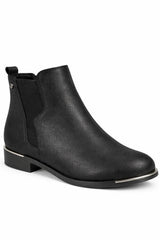 Chelsea Ankle Boot – Classic Slip-On Faux Leather Boot with Low Heel