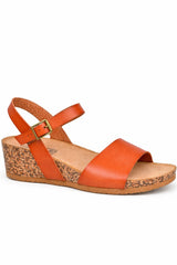 Comfort Cork Wedge Sandal with Adjustable Buckle