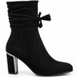 Block Heel Ankle Boots with Tassel Tie Detail