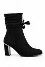 Block Heel Ankle Boots with Tassel Tie Detail
