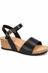 Comfort Cork Wedge Sandal with Adjustable Buckle