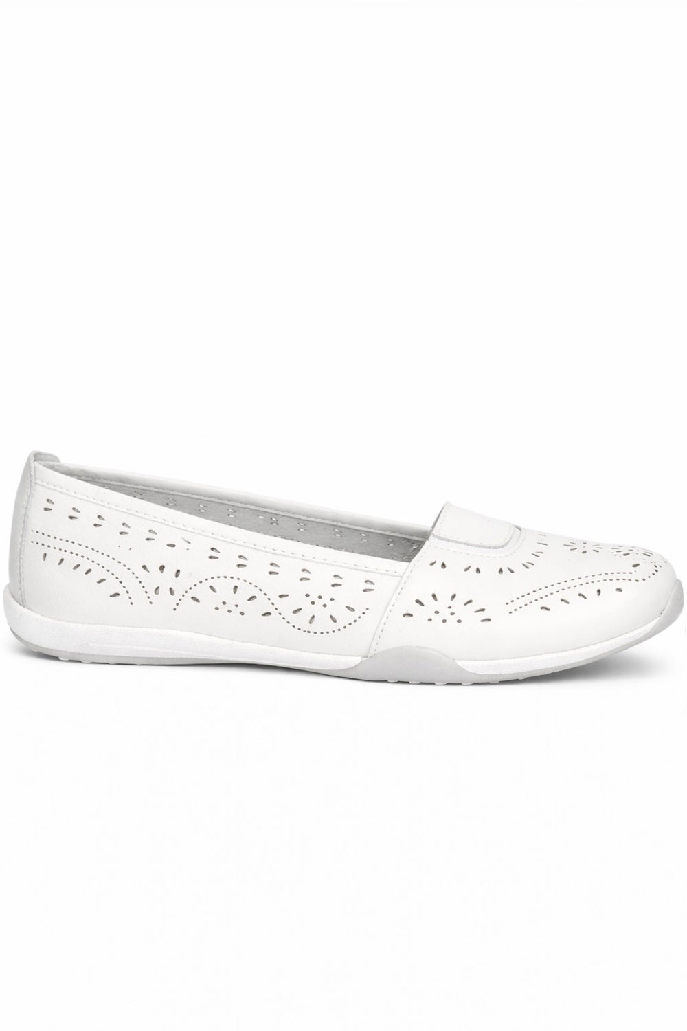 Leather Slip On Laser Cut Comfort Shoe