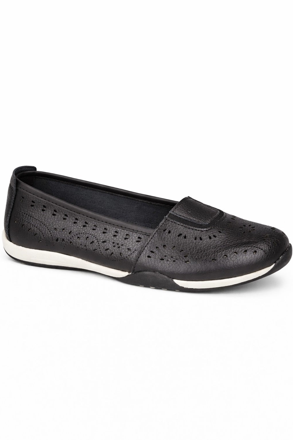 Leather Slip On Laser Cut Comfort Shoe