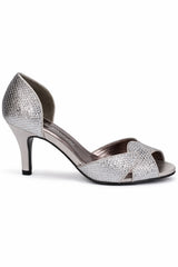 Diamante Peep Toe Stiletto Heel Sandals