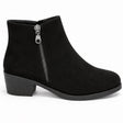 Block Heel Ankle Boot with Dual Side Zips