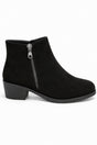 Block Heel Ankle Boot with Dual Side Zips