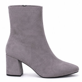 Block Heel Ankle Boot with Almond Toe