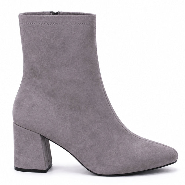 Block Heel Ankle Boot with Almond Toe