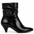 Mid Heel Ankle Boots with Soft Ruched Upper