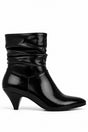 Mid Heel Ankle Boots with Soft Ruched Upper