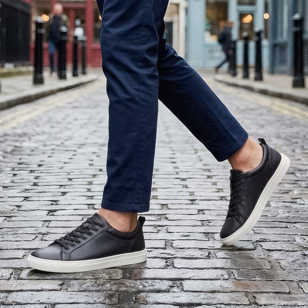 Textured Lace Up Trainer Cup Sole