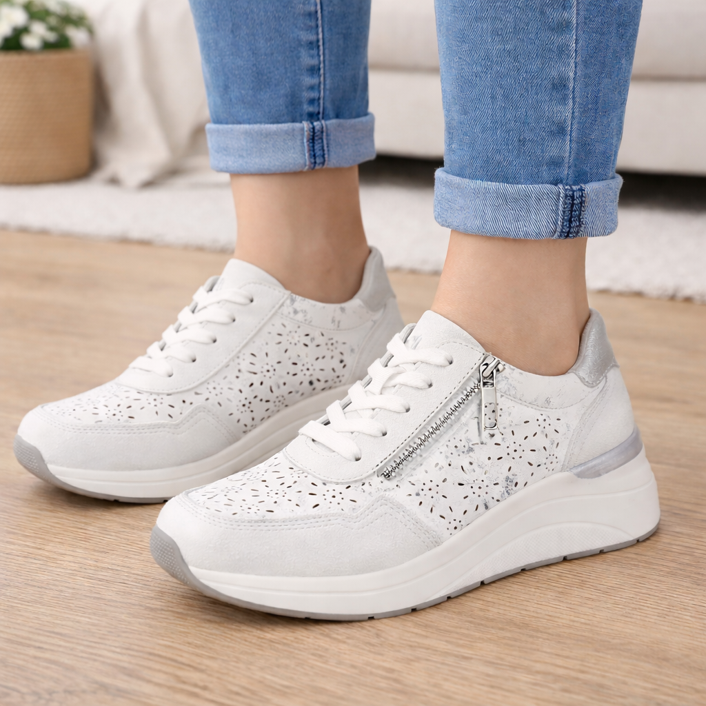 Essential Comfort Zip Trainers – White