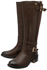Lotus Brown Freya Knee High Boots