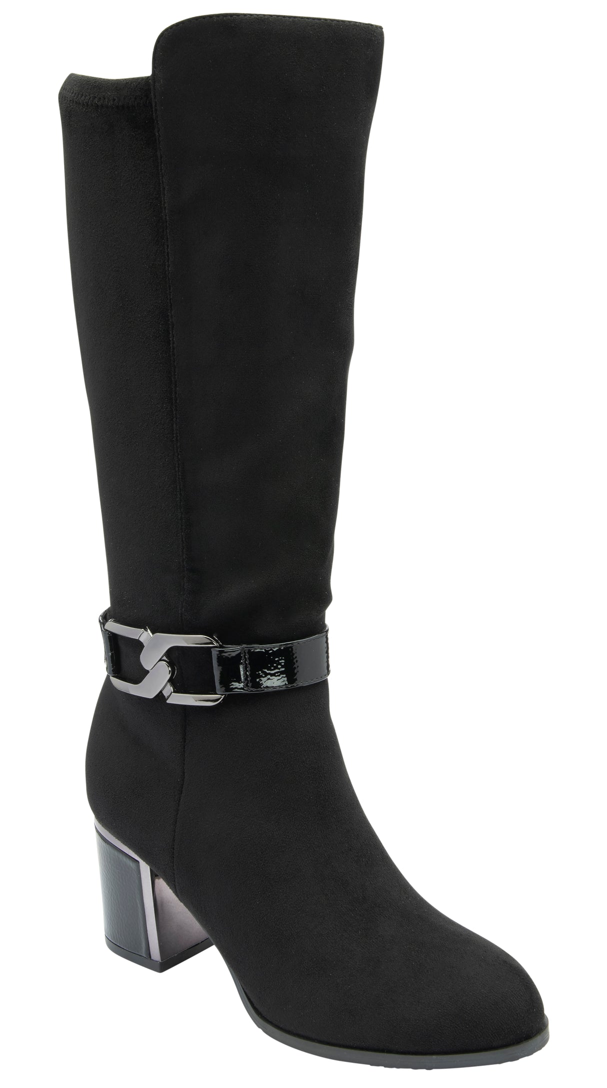 Lotus Black Harwin Heeled Knee High Boots