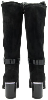 Lotus Black Harwin Heeled Knee High Boots