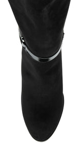 Lotus Black Harwin Heeled Knee High Boots