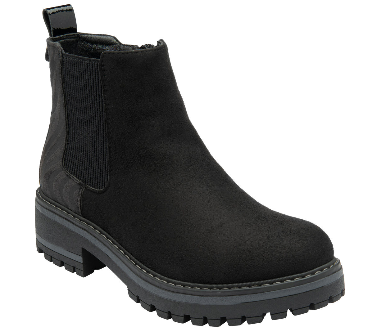 Lotus Black & Zebra-Print Prescott Ankle Boots
