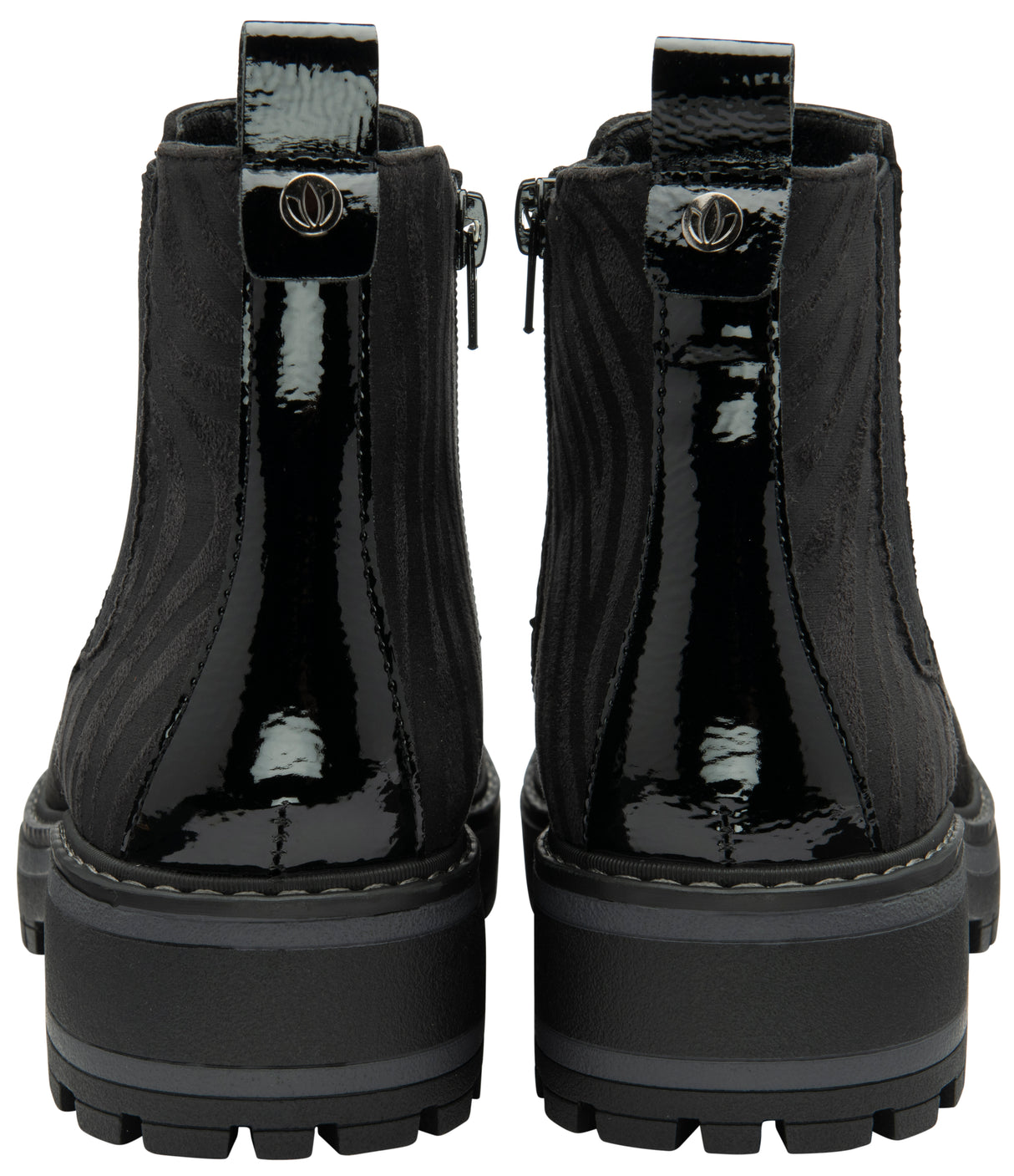 Lotus Black & Zebra-Print Prescott Ankle Boots