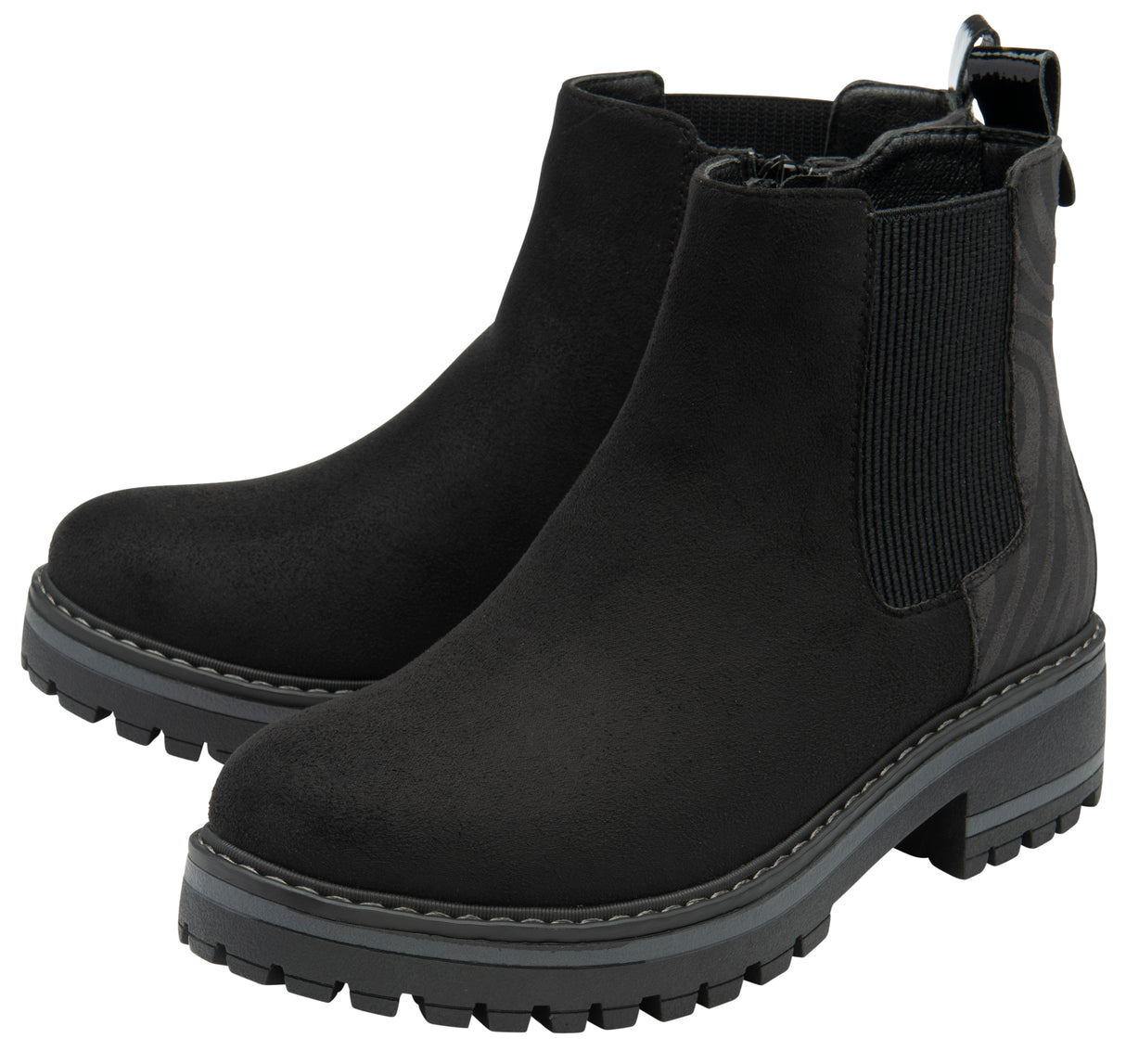 Lotus Black & Zebra-Print Prescott Ankle Boots
