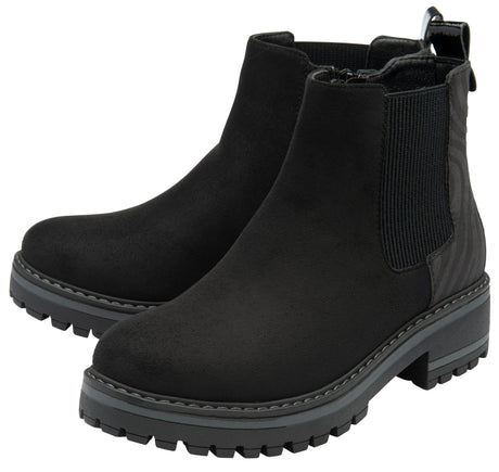 Lotus Black & Zebra-Print Prescott Ankle Boots