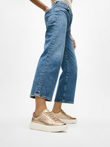 FitFlop RTG Metallic-Leather Trainers - Platino