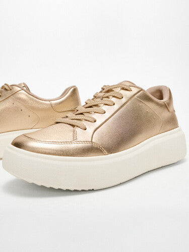 FitFlop RTG Metallic-Leather Trainers - Platino