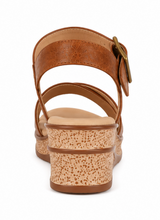 Women Cross Strap Wedge Sandal - Tan