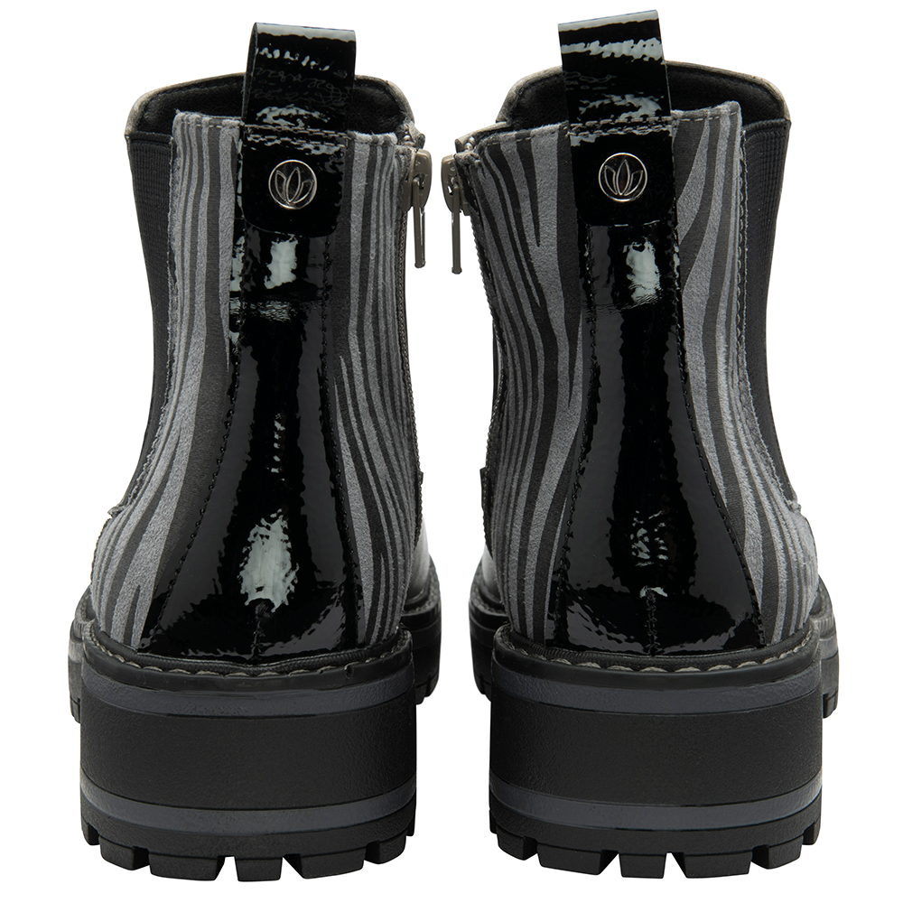 Lotus Grey & Zebra-Print Prescott Ankle Boots
