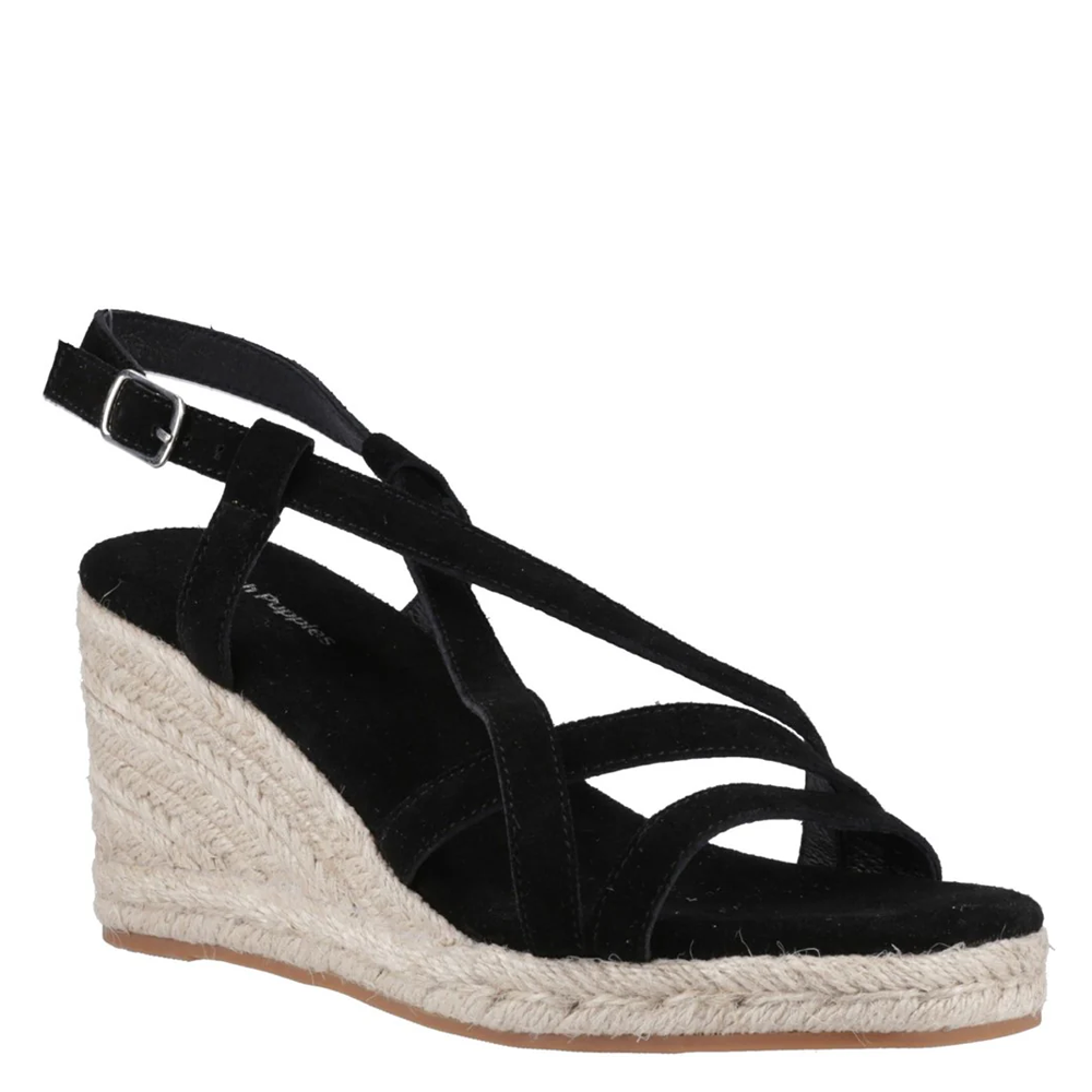 Hush Puppies Women Jenny Espadrille Wedge - Black