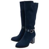 Lotus Navy Harwin Heeled Knee High Boots