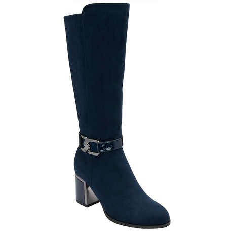 Lotus Navy Harwin Heeled Knee High Boots