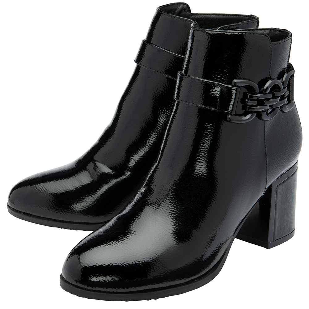 Lotus Amarin Women Ankle Boots Black Patent