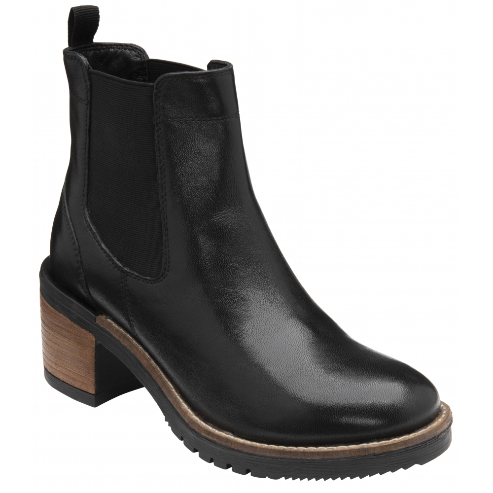 Ravel Leather Bray Pull-On Ankle Boots - Black
