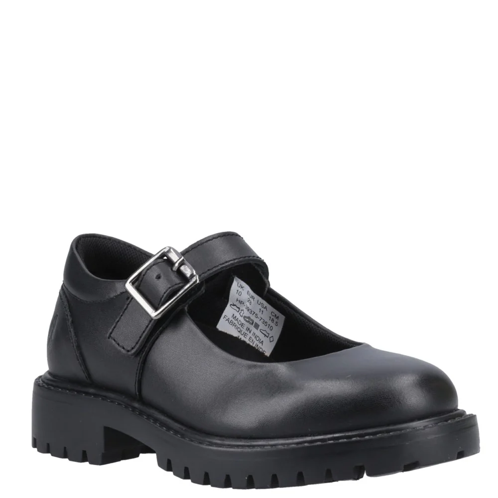 Hush Puppies Girls Aurora Junior School Shoes - Black