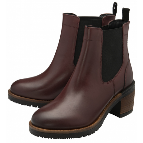 Ravel Leather Bray Pull-On Ankle Boots - Dark Bordo