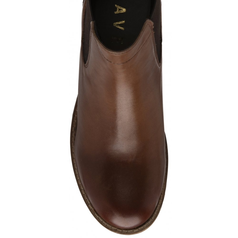 Ravel Leather Bray Pull-On Ankle Boots - Tan