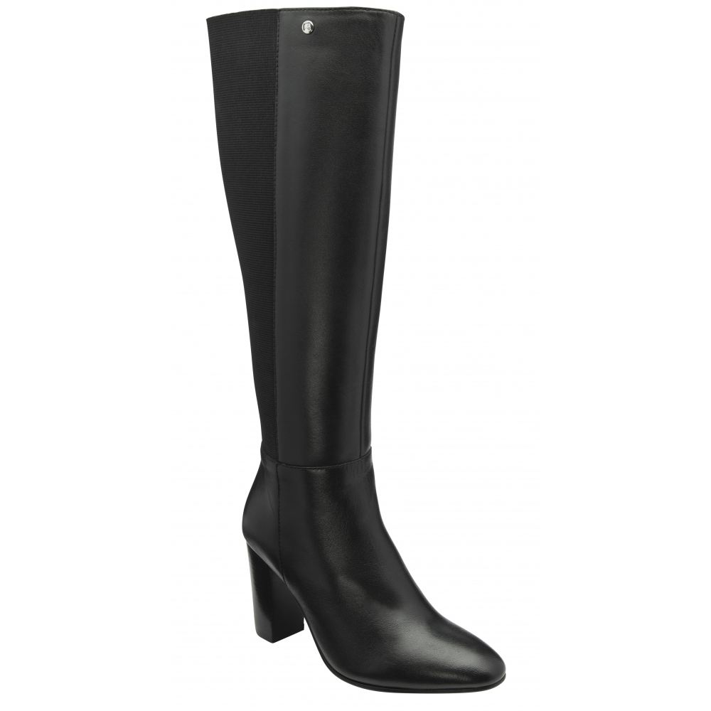 Ravel Leather Bywell Heeled Knee High Boots - Black