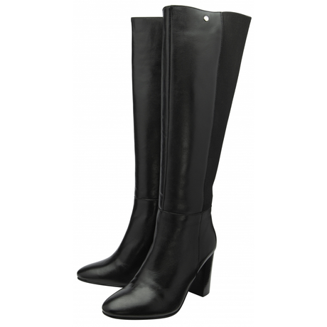 Ravel Leather Bywell Heeled Knee High Boots - Black