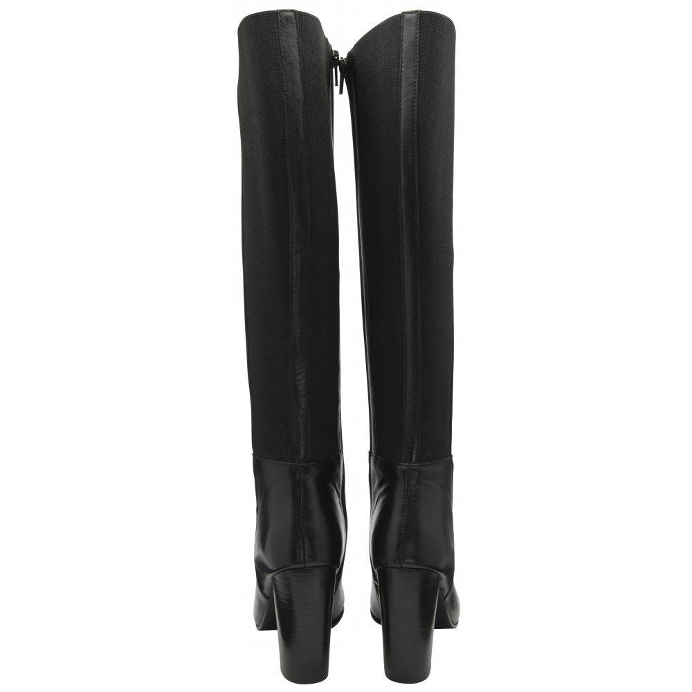 Ravel Leather Bywell Heeled Knee High Boots - Black