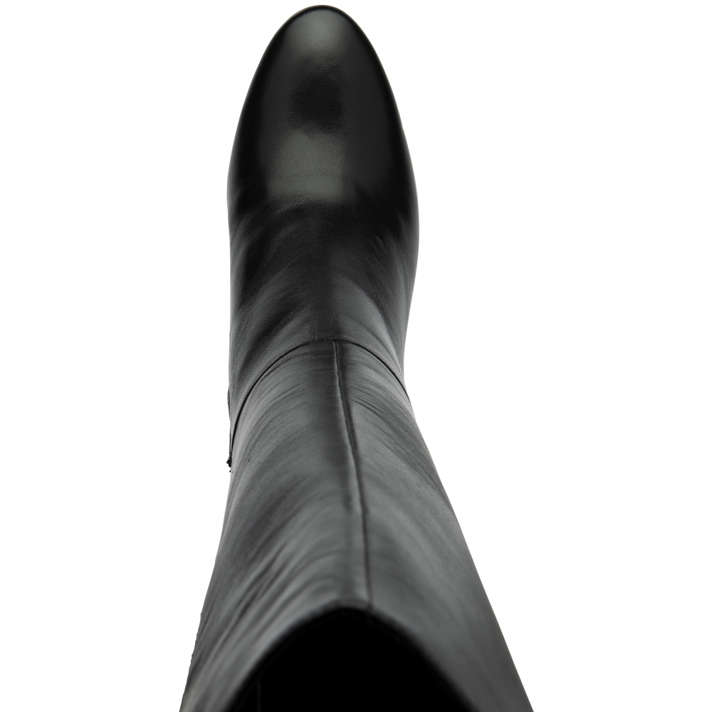 Ravel Leather Bywell Heeled Knee High Boots - Black