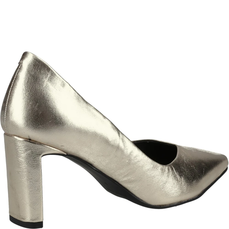 Hush Puppies Olivia Leather Court Shoes - Gold