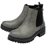 Lotus Grey & Zebra-Print Prescott Ankle Boots
