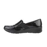 Womens Patent Slip-On Extra Comfort Shoe – Black