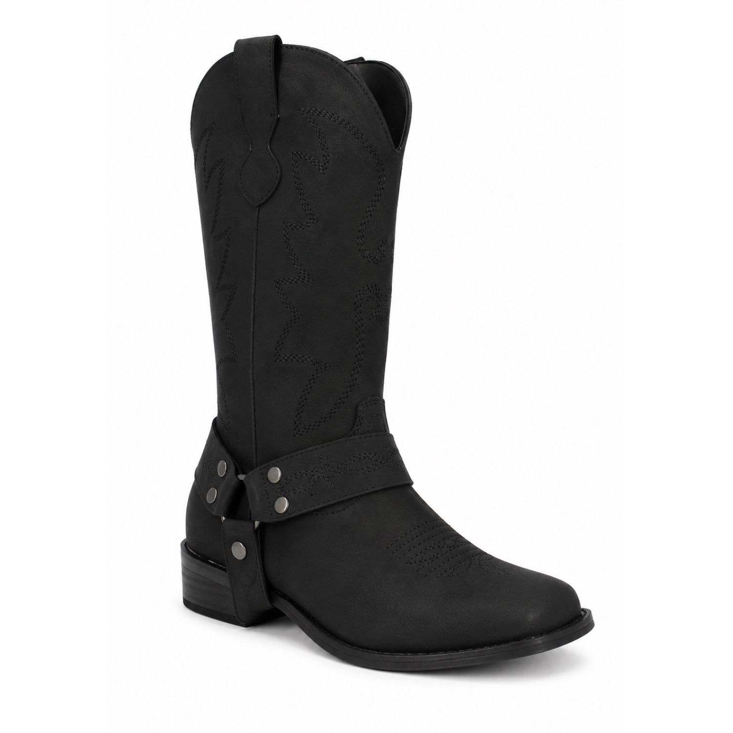 Cowboy Mid Calf Boots Embroidered Detail